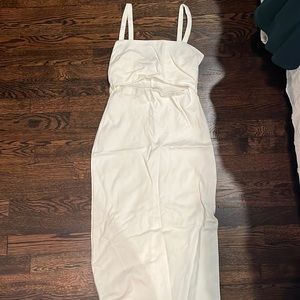 White body con cutout midi dress